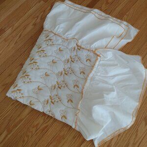 Vintage Quilted Nylon Bedspread 57" x 30.75" White Goldenrod Baby Blanket Unisex